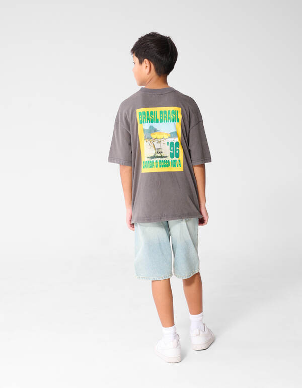Brasil Artwork T-Shirt Dunkelgrau SHOEBY BOYS