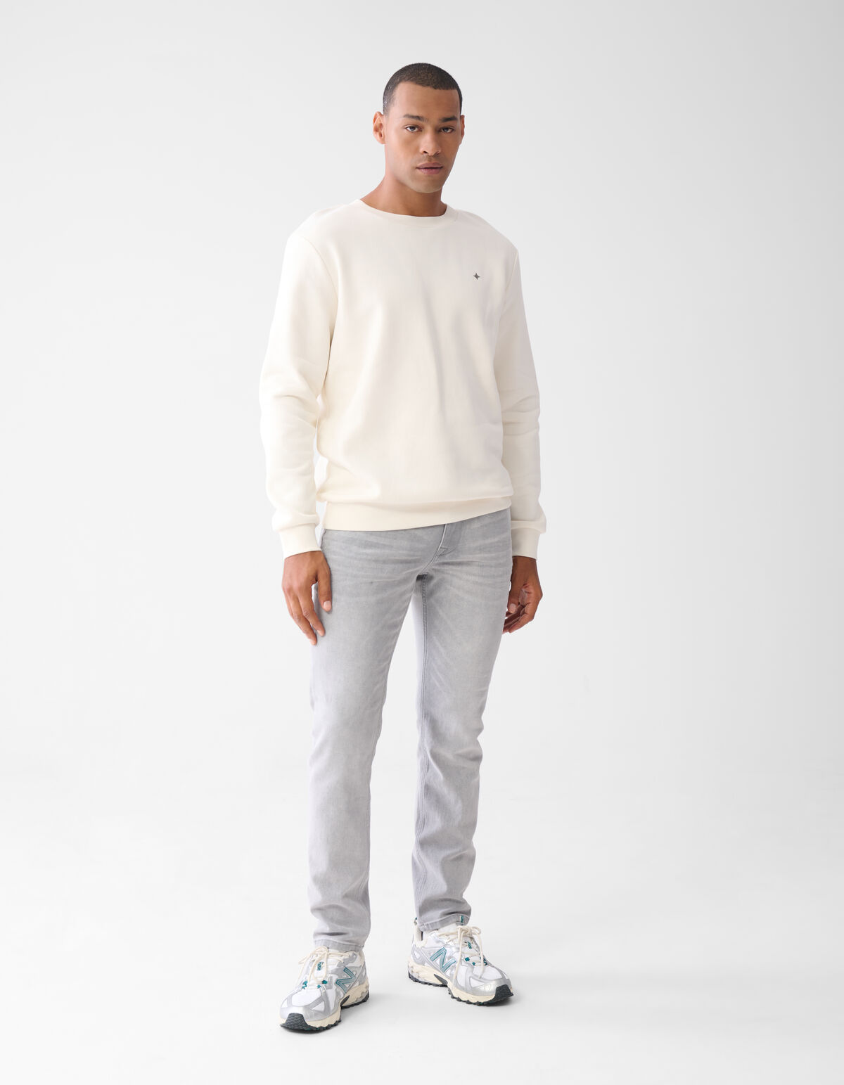 Glitzernder Pullover Off White SHOEBY MEN