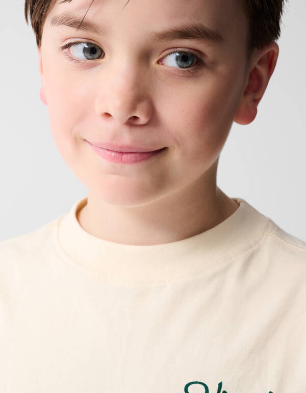 Kunstwerk T-Shirt Gebrochen Wei&szlig; SHOEBY BOYS