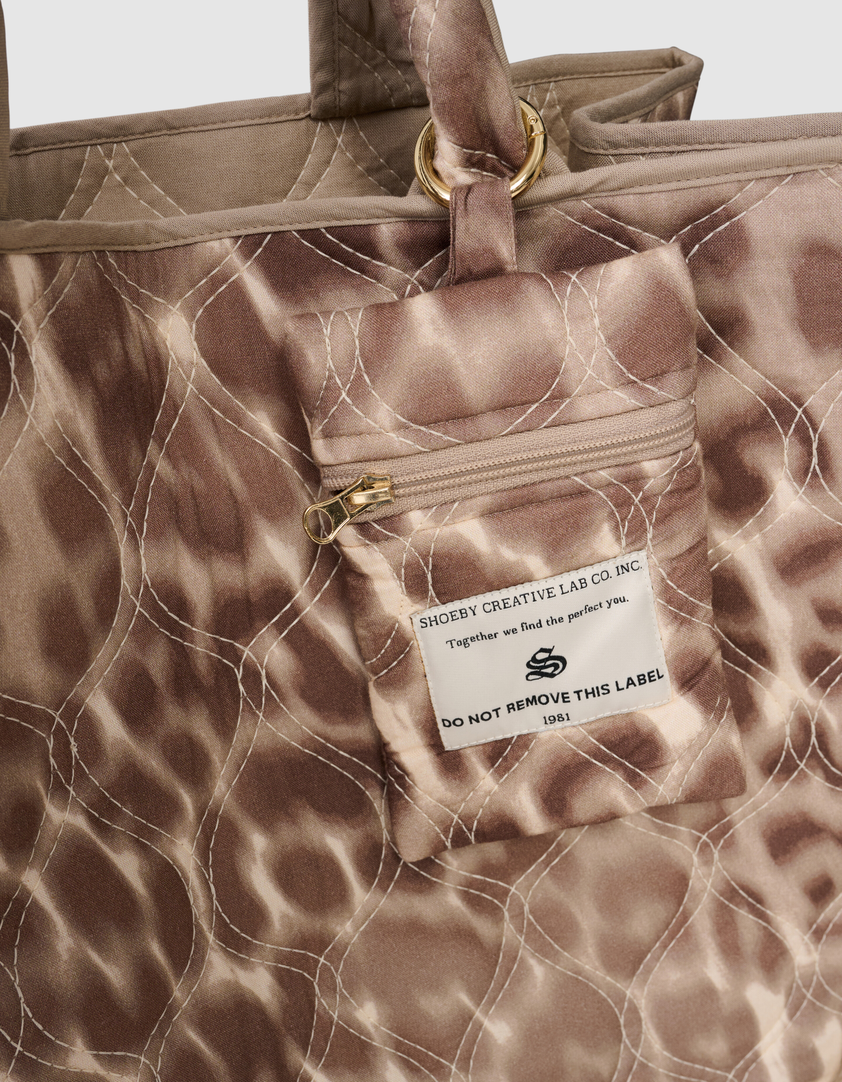 Gesteppte Leoparden-Shopper Hellbraun SHOEBY ACCESSOIRES