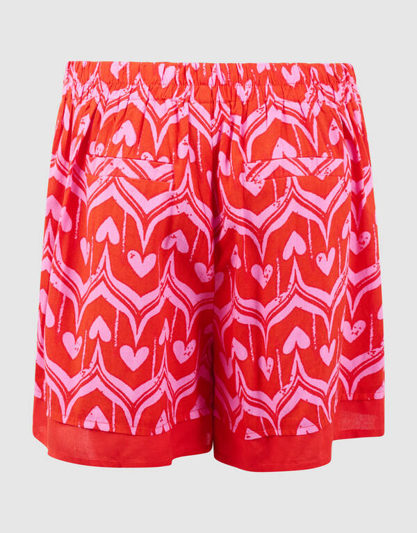 Herz-Print Skort Rosa/Rot SHOEBY GIRLS