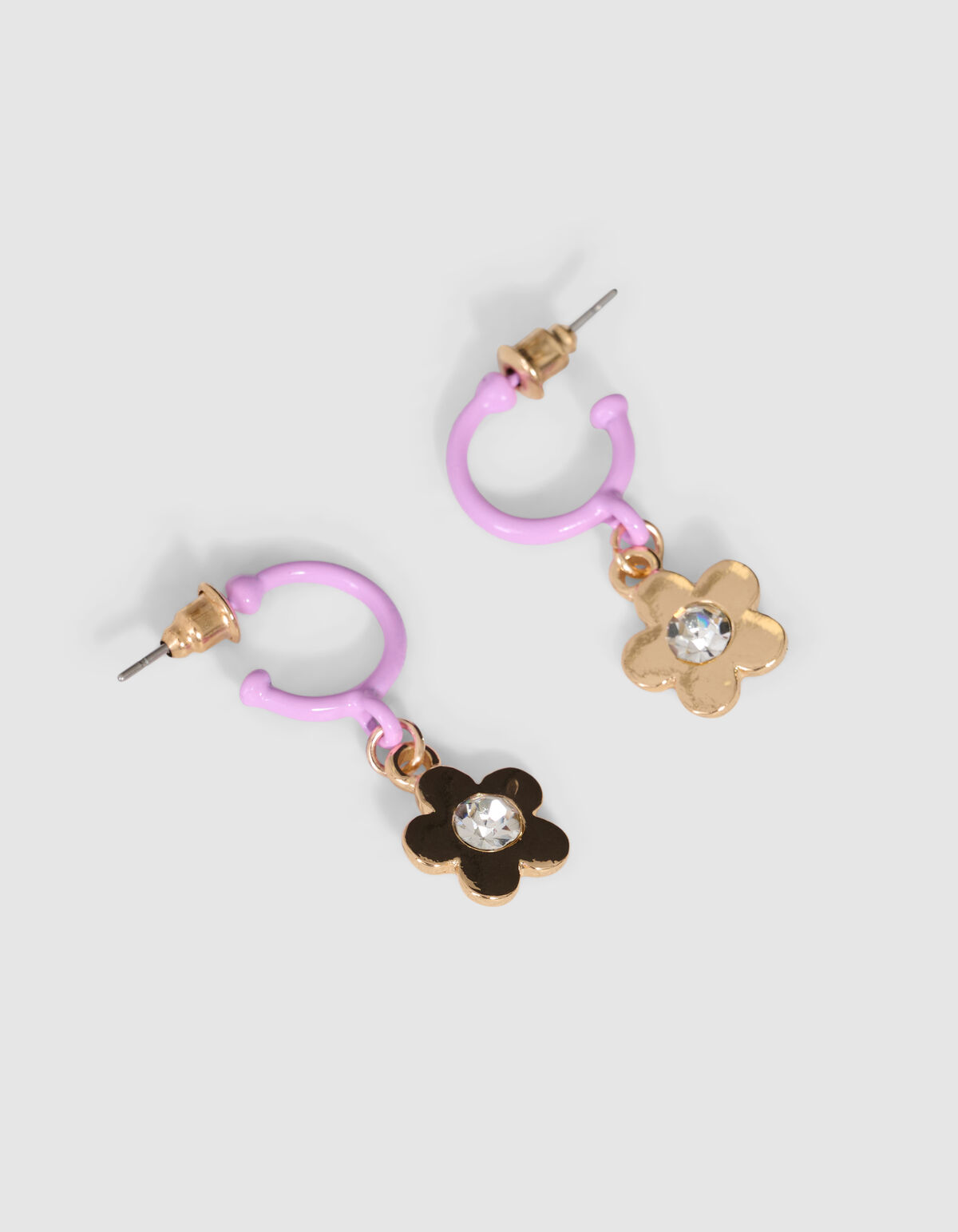 Blumen-Strass-Ohrringe Lila SHOEBY ACCESSOIRES