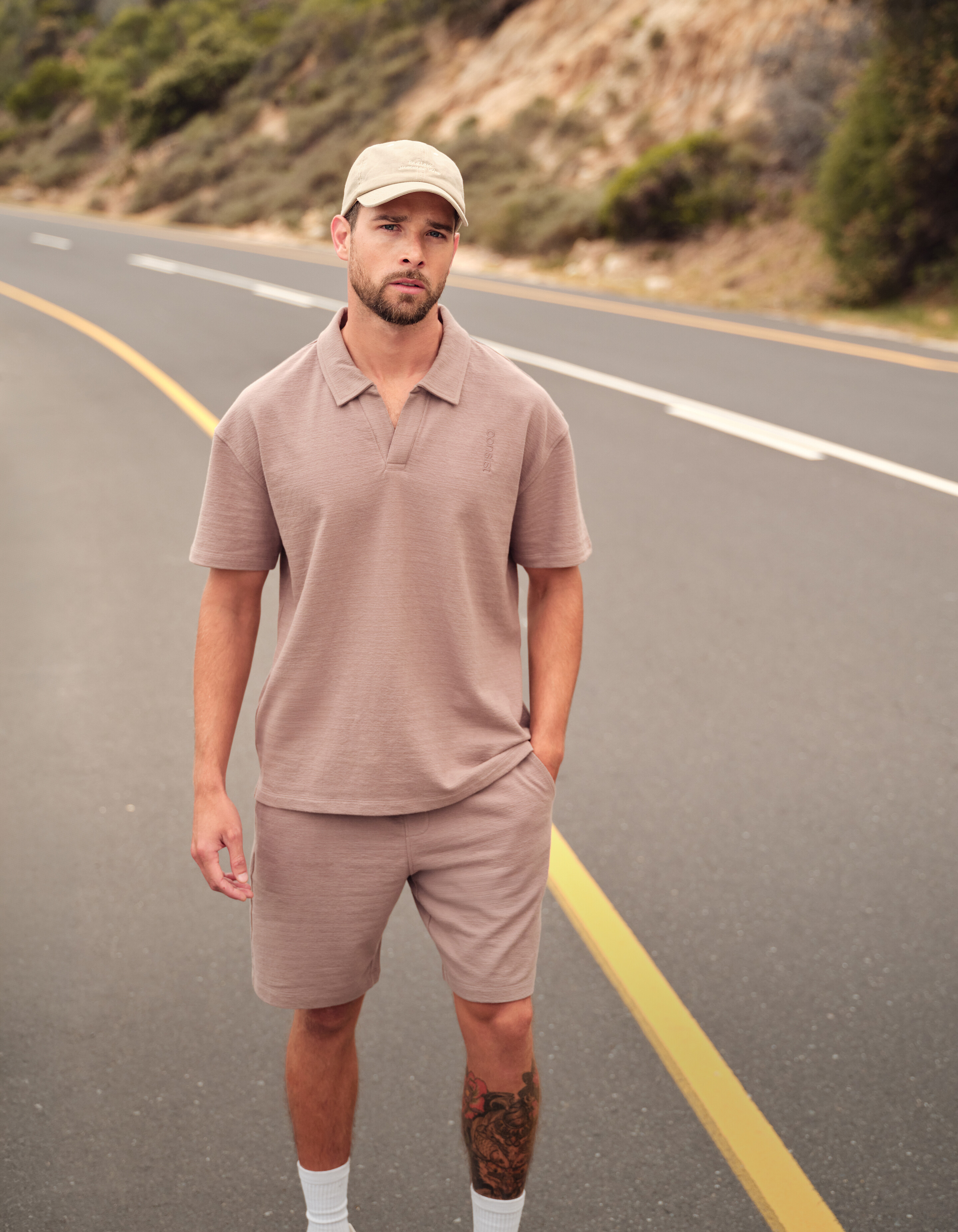 Stickerei Polo Hellbraun SHOEBY MEN
