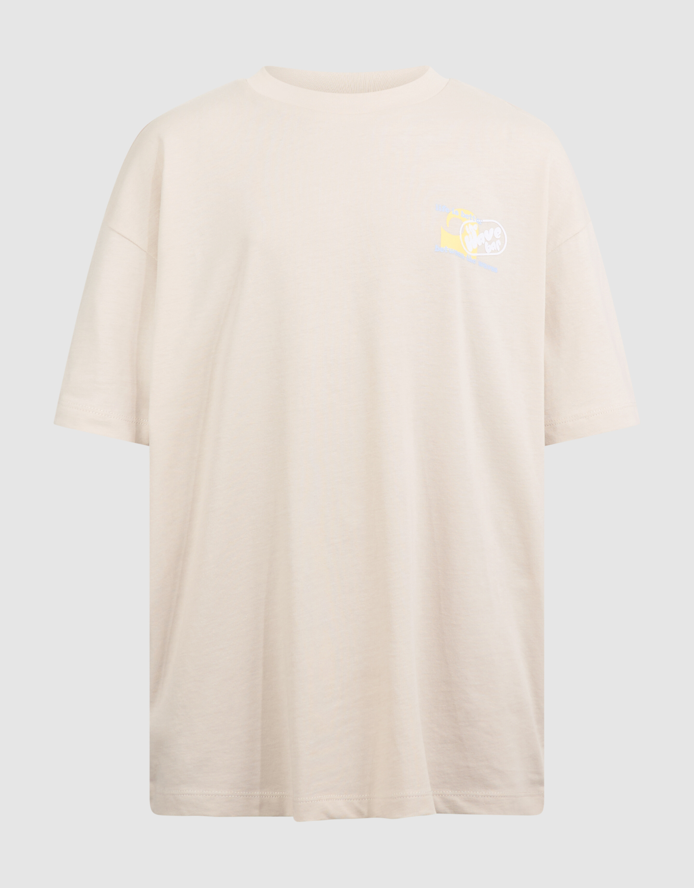 Oversized Waves Artwork T-Shirt Beige SHOEBY BOYS