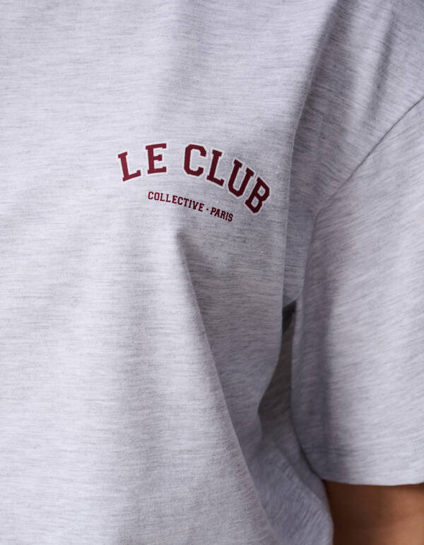 &Uuml;bergro&szlig;es Le Club Artwork T-shirt Hellgrau SHOEBY WOMEN