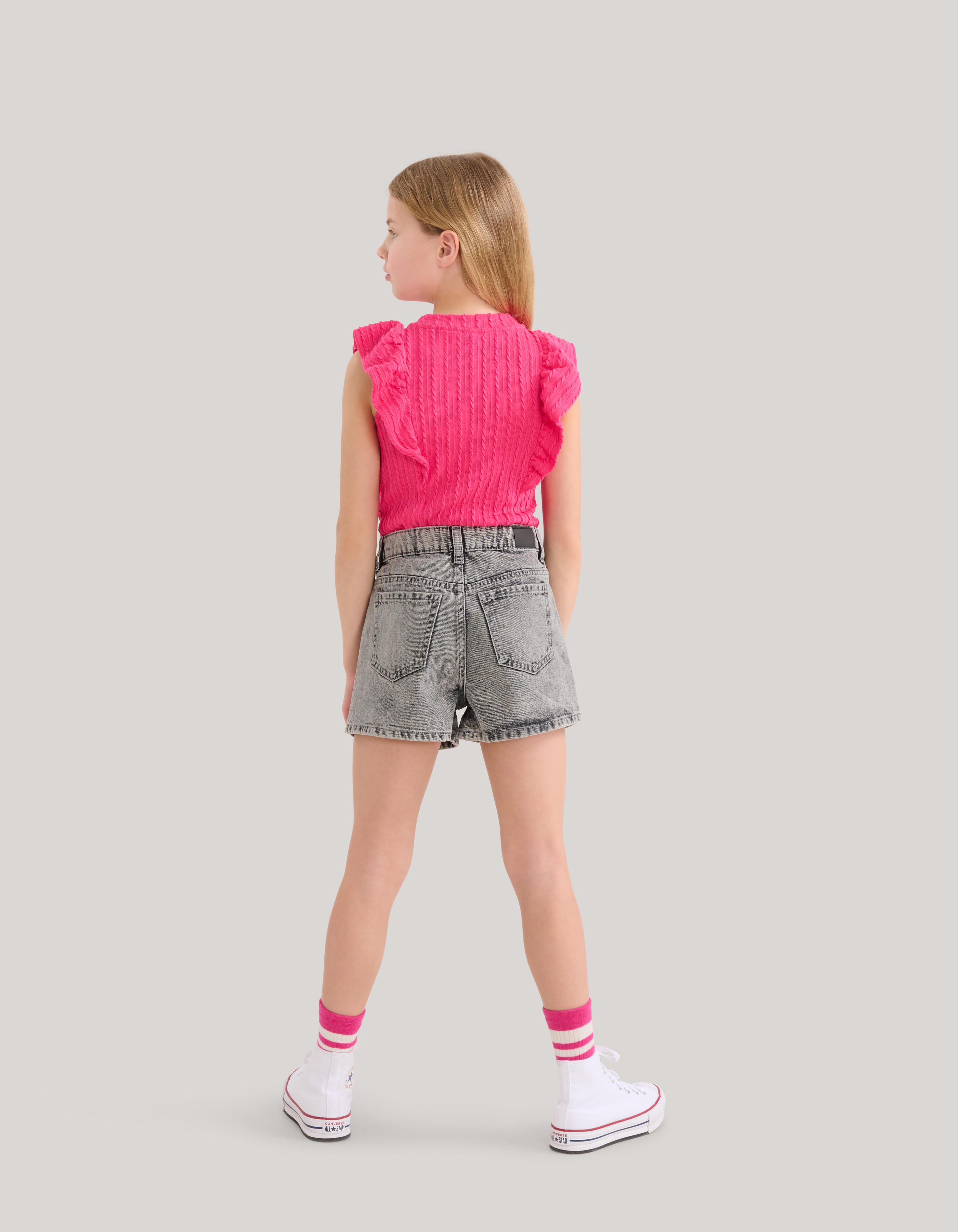 Strassbesetzte Denim Shorts Grau SHOEBY GIRLS