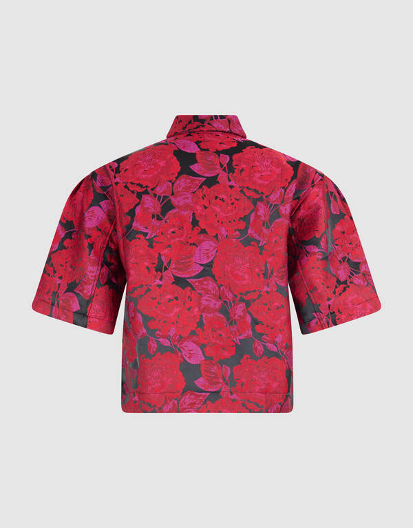 Rose Jacquard Bluse Dunkelrot SHOEBY WOMEN