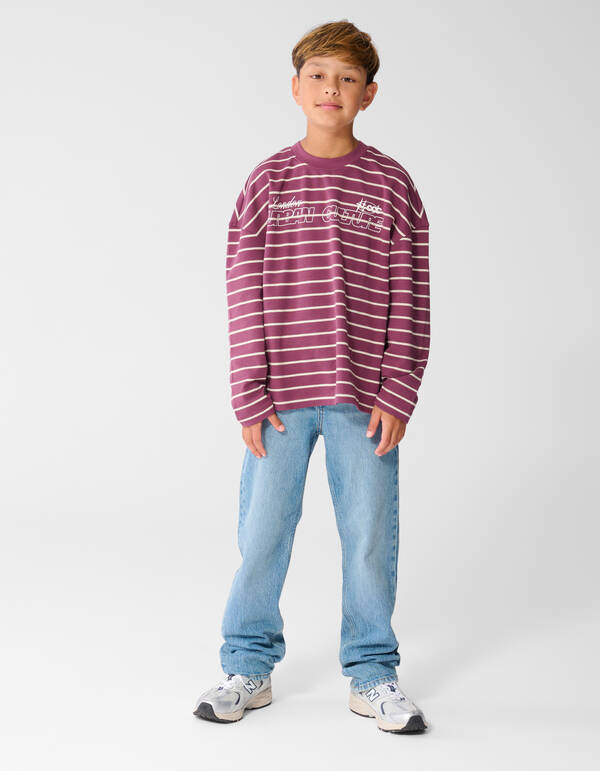 London gestreiftes Langarmshirt Dunkelrot SHOEBY BOYS