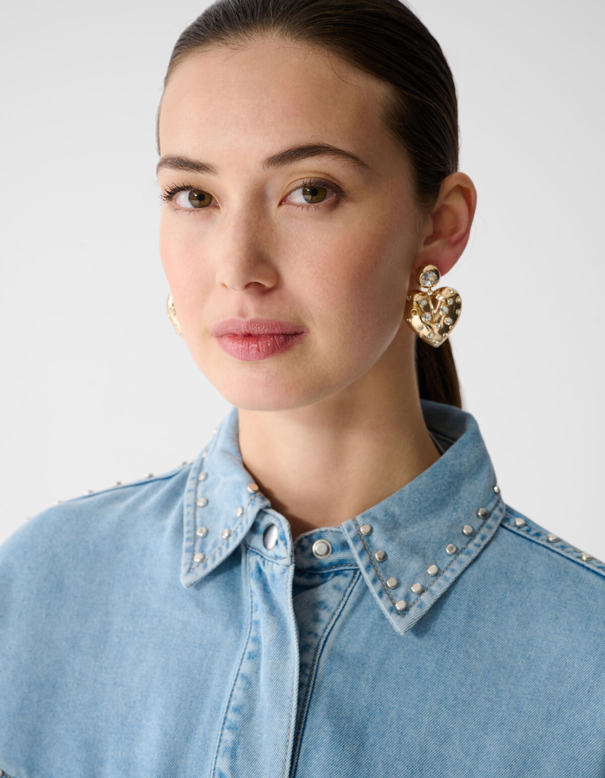 Strassherz-Ohrringe Gold SHOEBY ACCESSOIRES