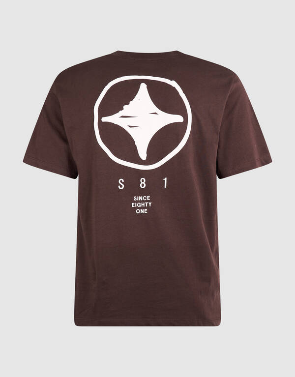 T-Shirt mit Scratched Artwork-Motiv Dunkelbraun SHOEBY MEN