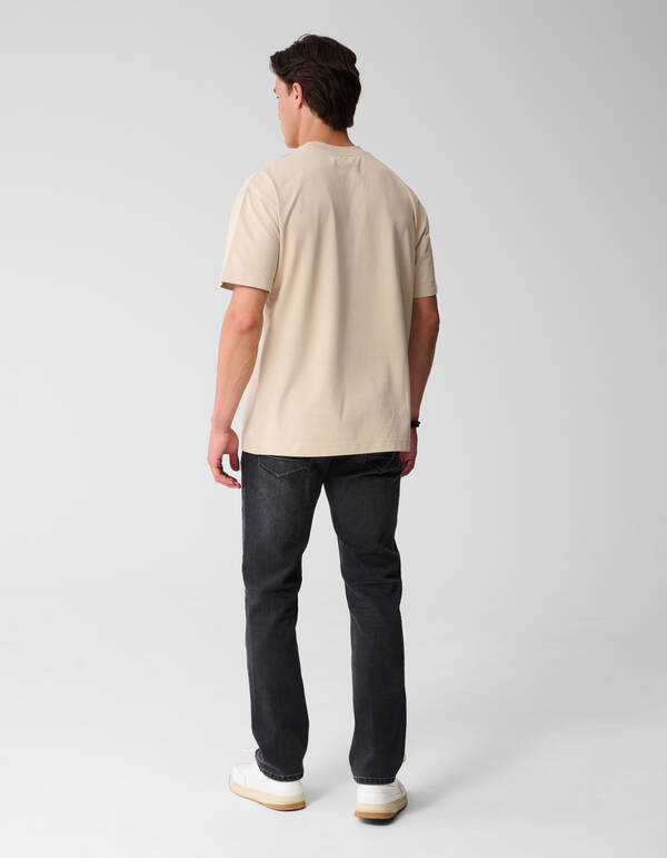 Studio Text Kunstwerk T-shirt Sand SHOEBY MEN