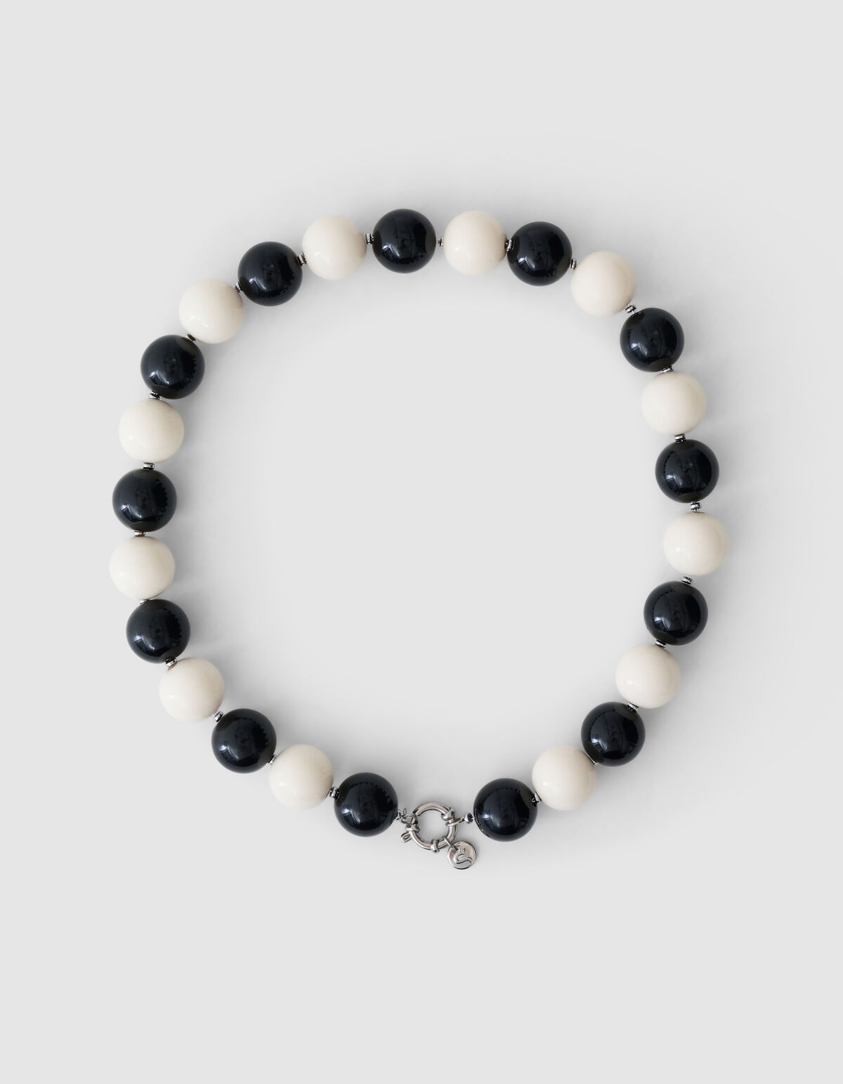 Runde Perlenkette Schwarz/Wei&szlig; SHOEBY ACCESSOIRES