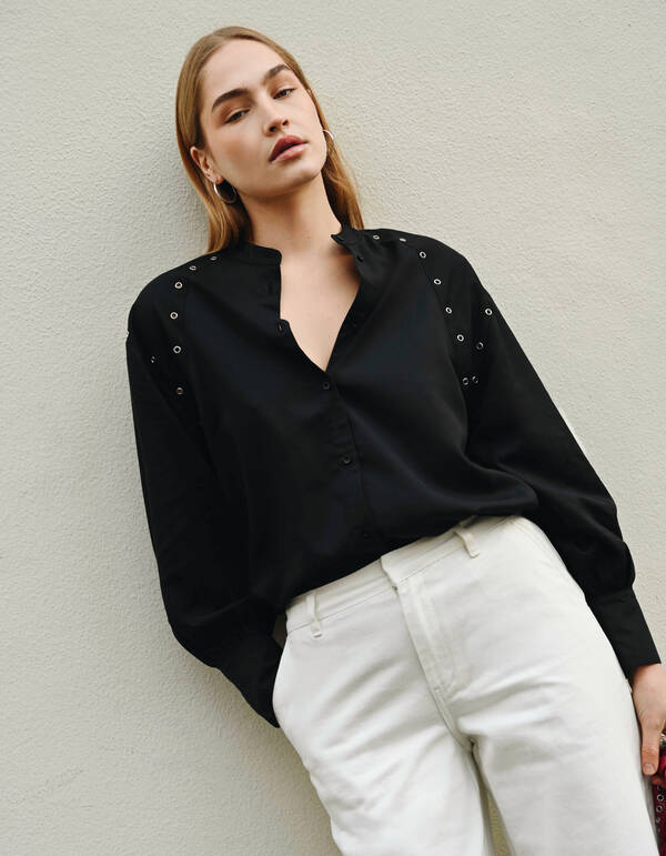 Eyelet Bluse Schwarz SHOEBY WOMEN