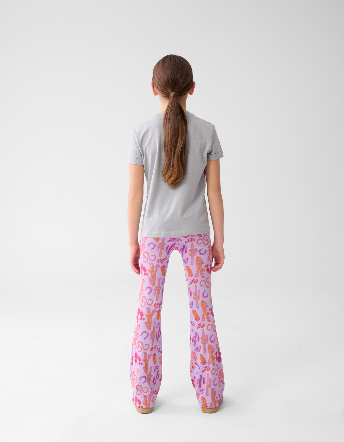 Bedruckte ausgestellte Rippenleggings Hellviolett SHOEBY GIRLS