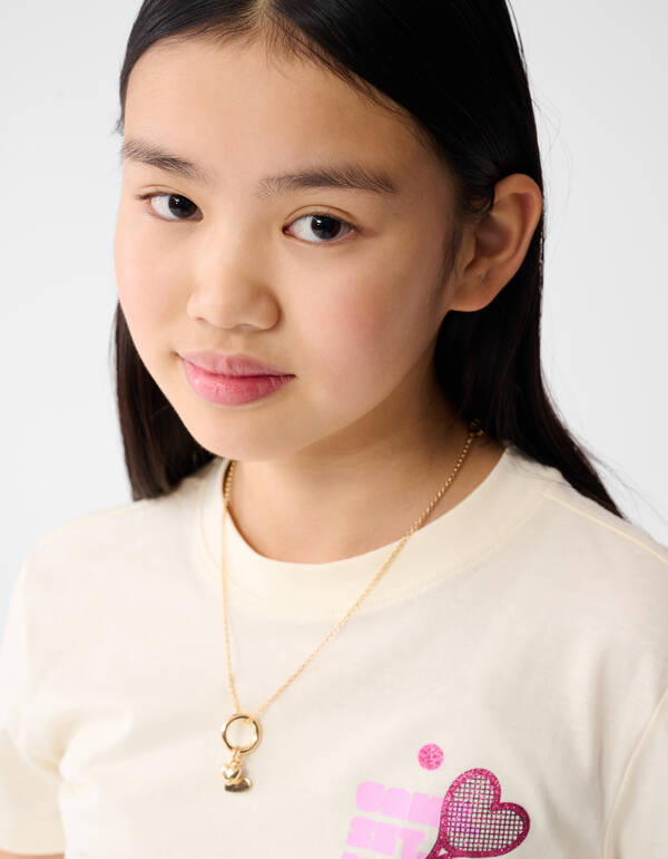 Heart Racket Artwork T-Shirt Gebrochenes Wei&szlig; SHOEBY GIRLS