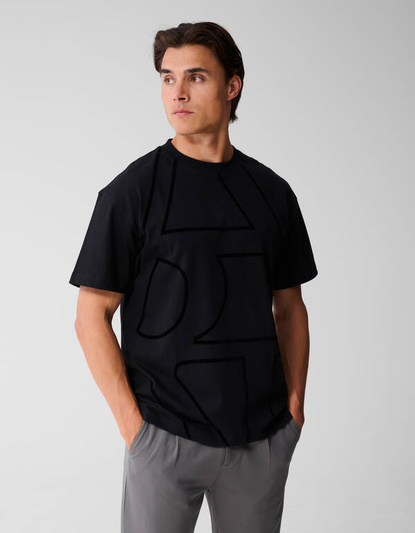 Flock Line Artwork T-shirt Schwarz SHOEBY MEN