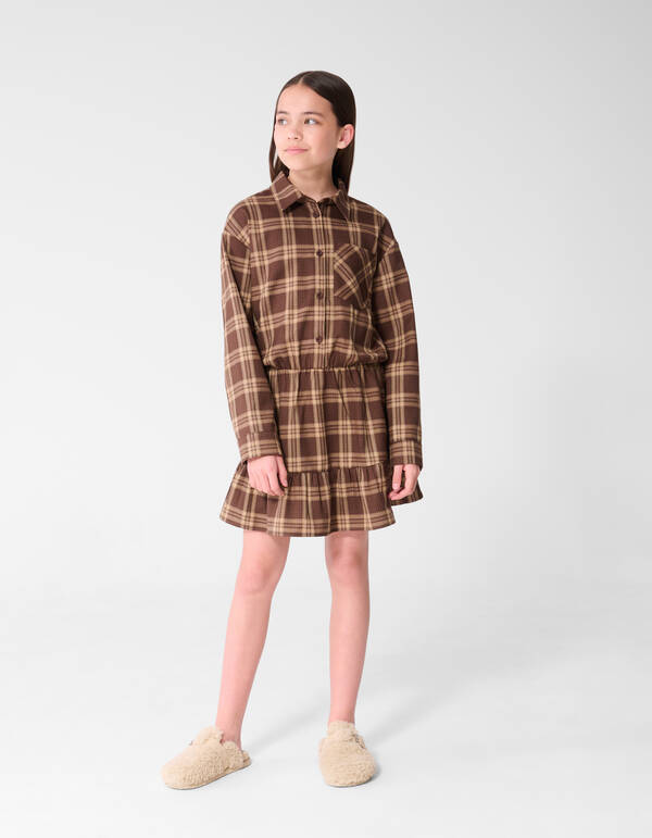 Kariertes Kleid Braun SHOEBY GIRLS
