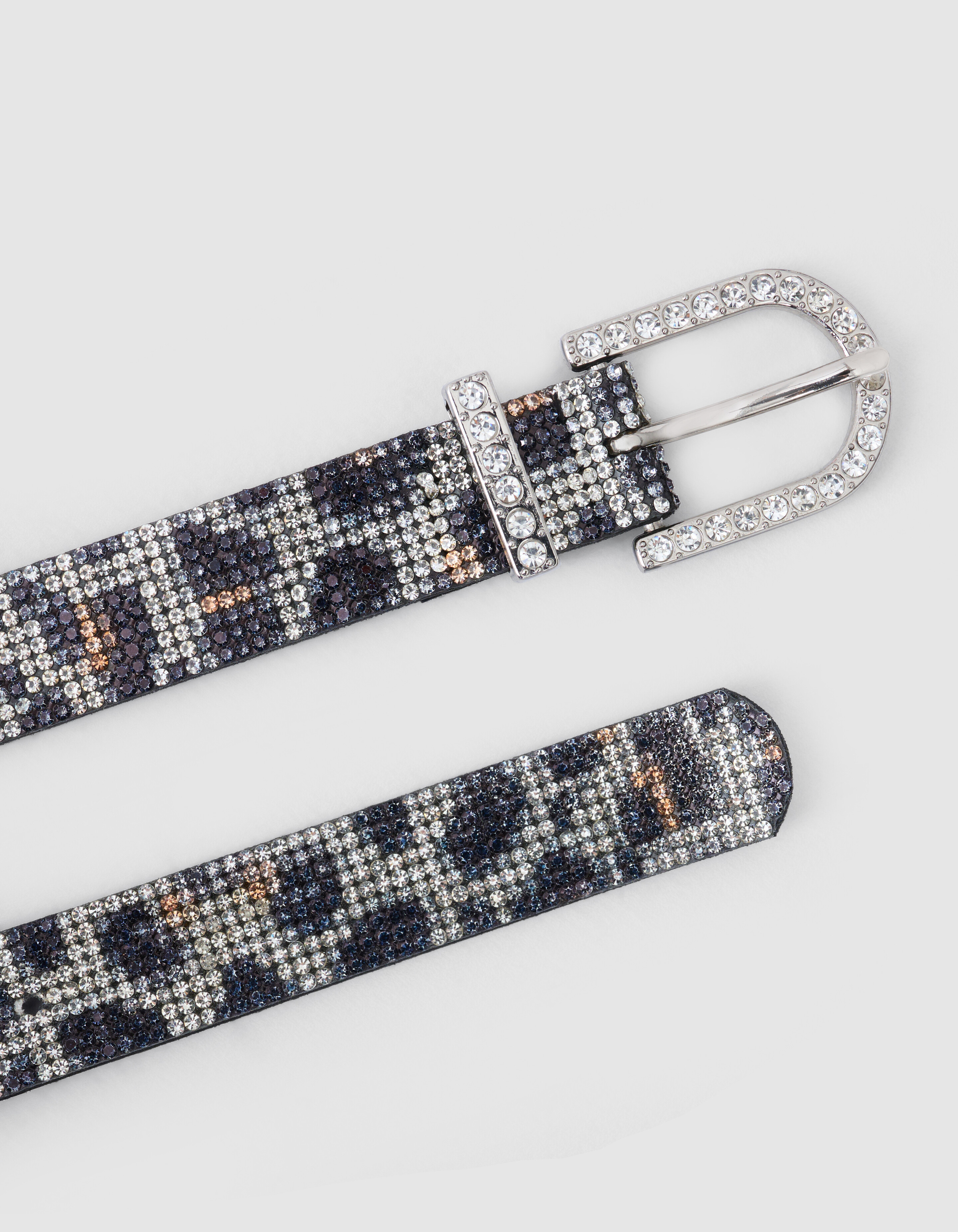 Strass Leopard Gürtel Silber SHOEBY ACCESSOIRES