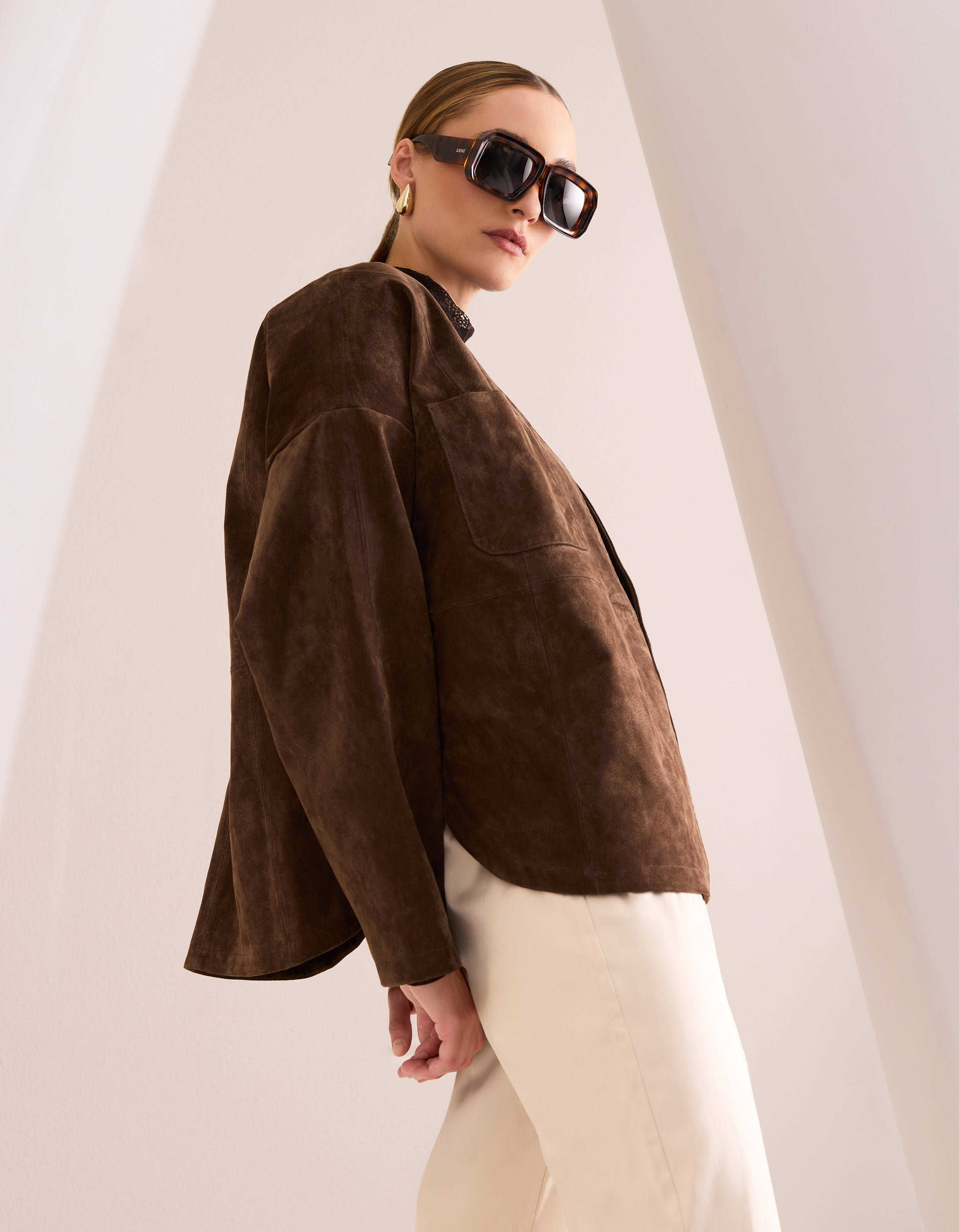 Entspannter Schnitt Wildlederjacke Braun von Mieke SHOEBY WOMEN