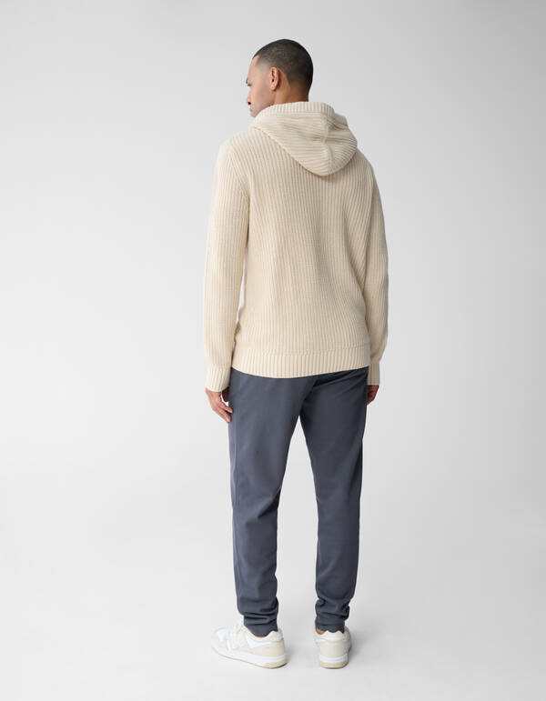 Strick-Hoodie in Off White SHOEBY MEN