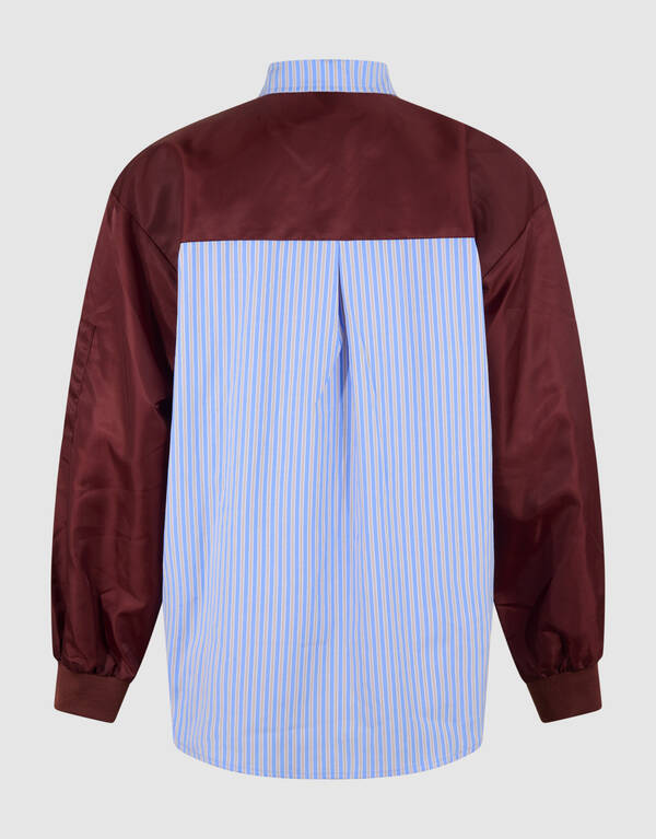 Mix Nadelstreifenbluse Blau/Dunkelrot SHOEBY WOMEN