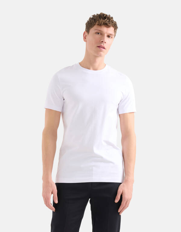 Basic-T-Shirt Wei&szlig; SHOEBY MEN