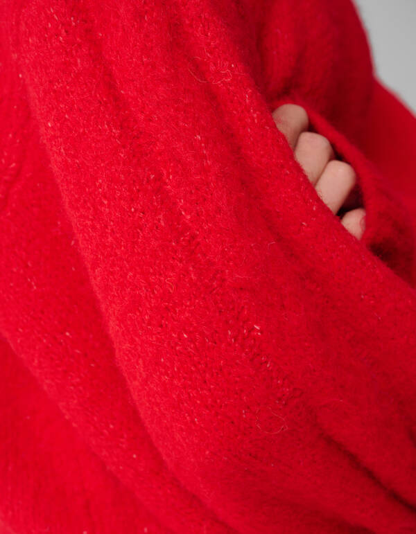 Haariger Oversize Pullover Rot SHOEBY WOMEN