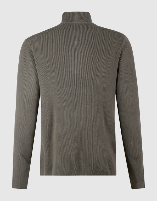 Strickpullover mit halbem Rei&szlig;verschluss in Gr&uuml;n SHOEBY MEN