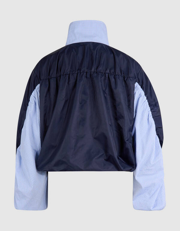 Karierte Satin-Bomberjacke Blau SHOEBY WOMEN