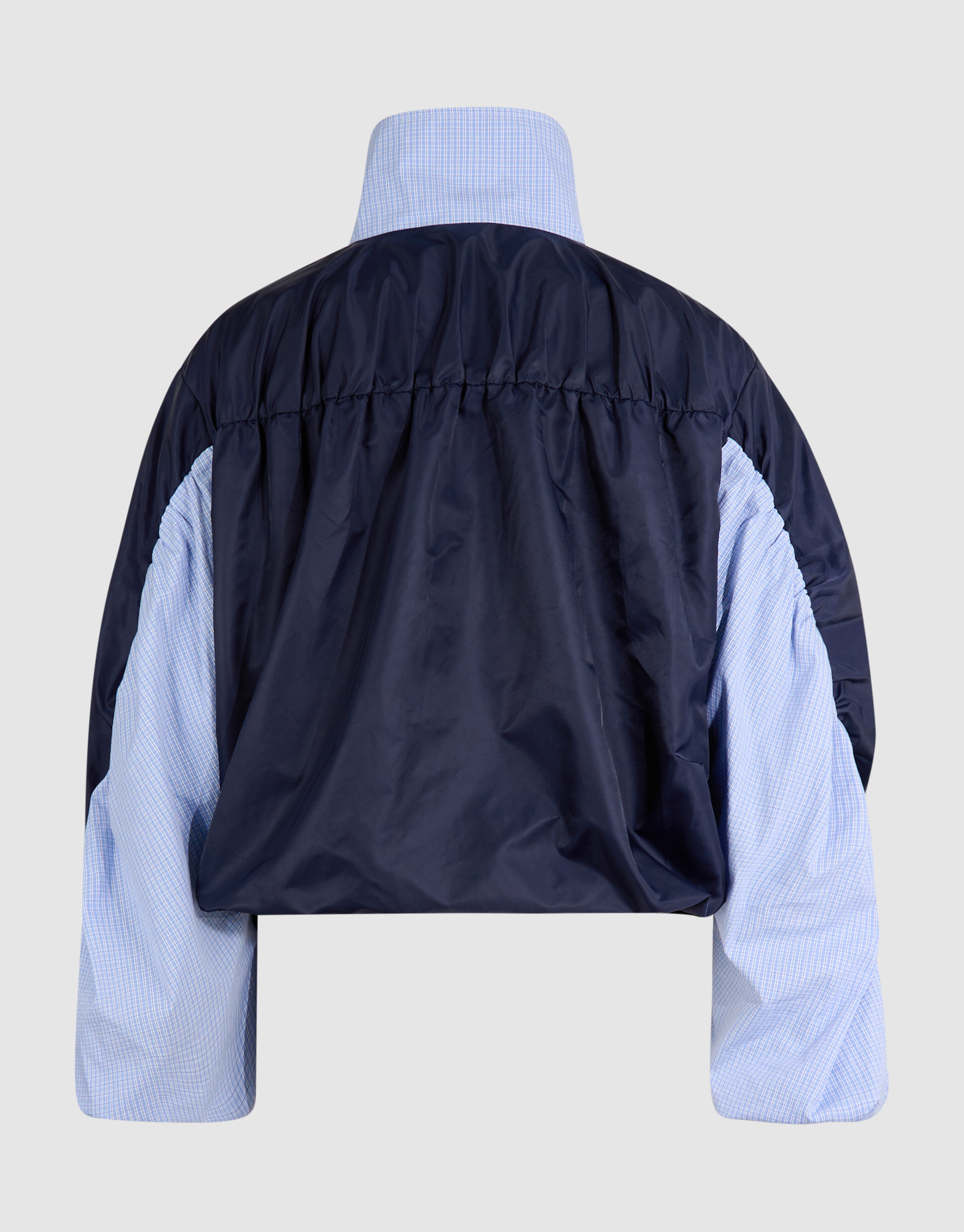 Karierte Satin-Bomberjacke Blau SHOEBY WOMEN