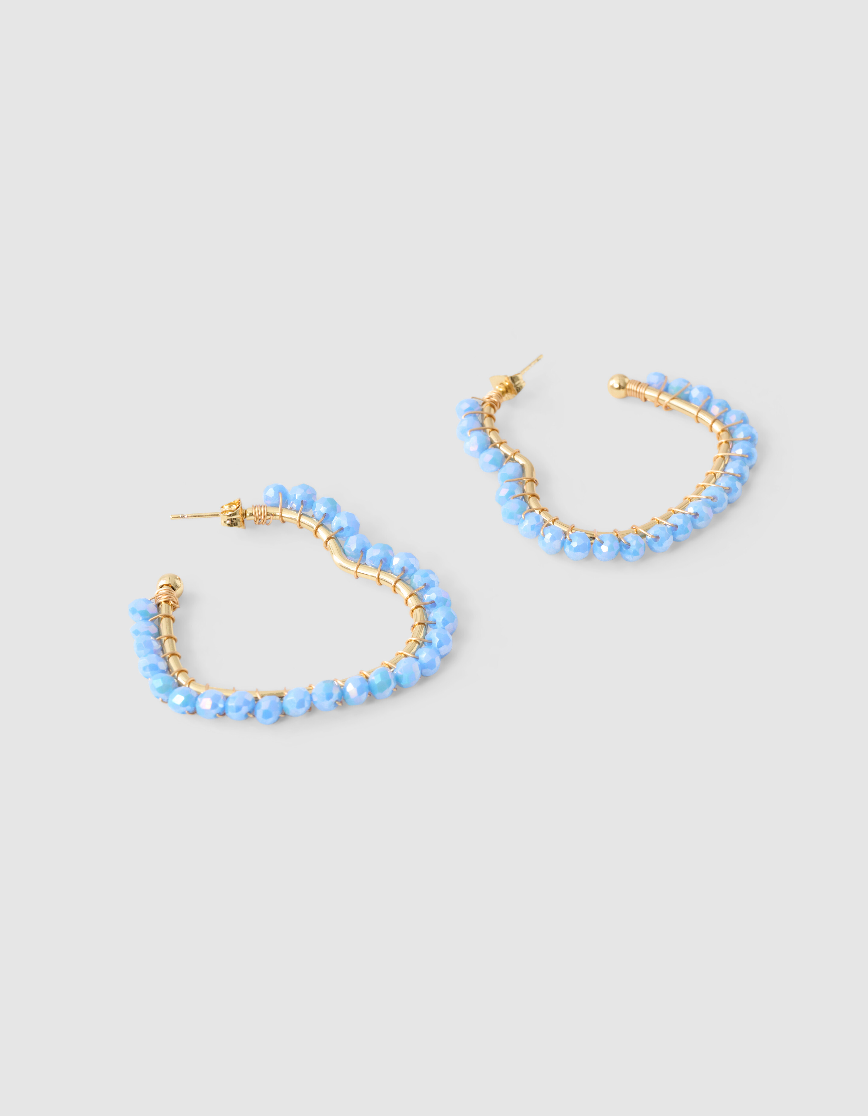 Perlenohrringe Herz Blau SHOEBY ACCESSOIRES