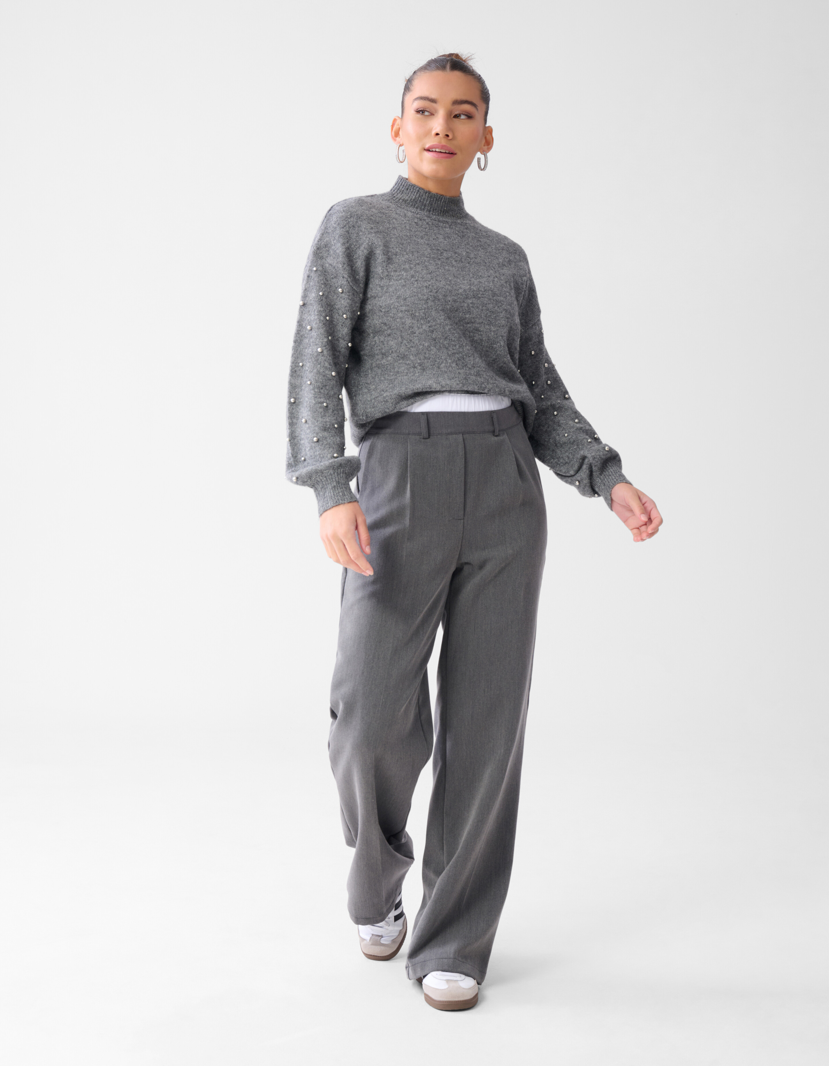 Hose mit doppeltem Bund Dunkelgrau SHOEBY WOMEN