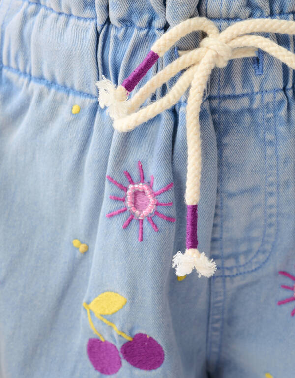 Obst Kunstwerk Twill Short Blau SHOEBY GIRLS