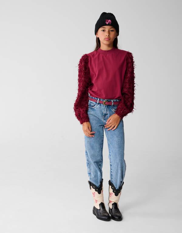 Stern Longsleeve Top Dunkelrot SHOEBY GIRLS