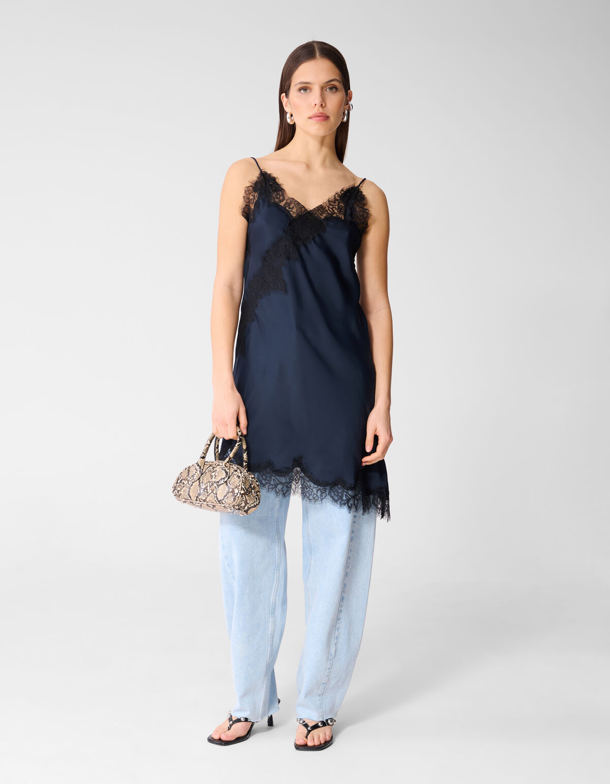 Asymmetrische Kanten Mini Kleid Dunkelblau SHOEBY WOMEN