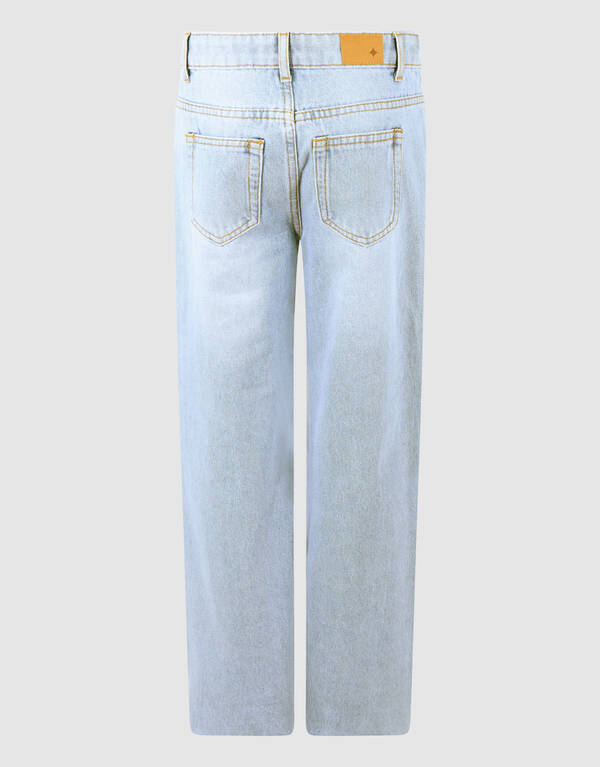 Ultra-weite, gewellte Jeans mit Perlenmuster, gebl SHOEBY GIRLS