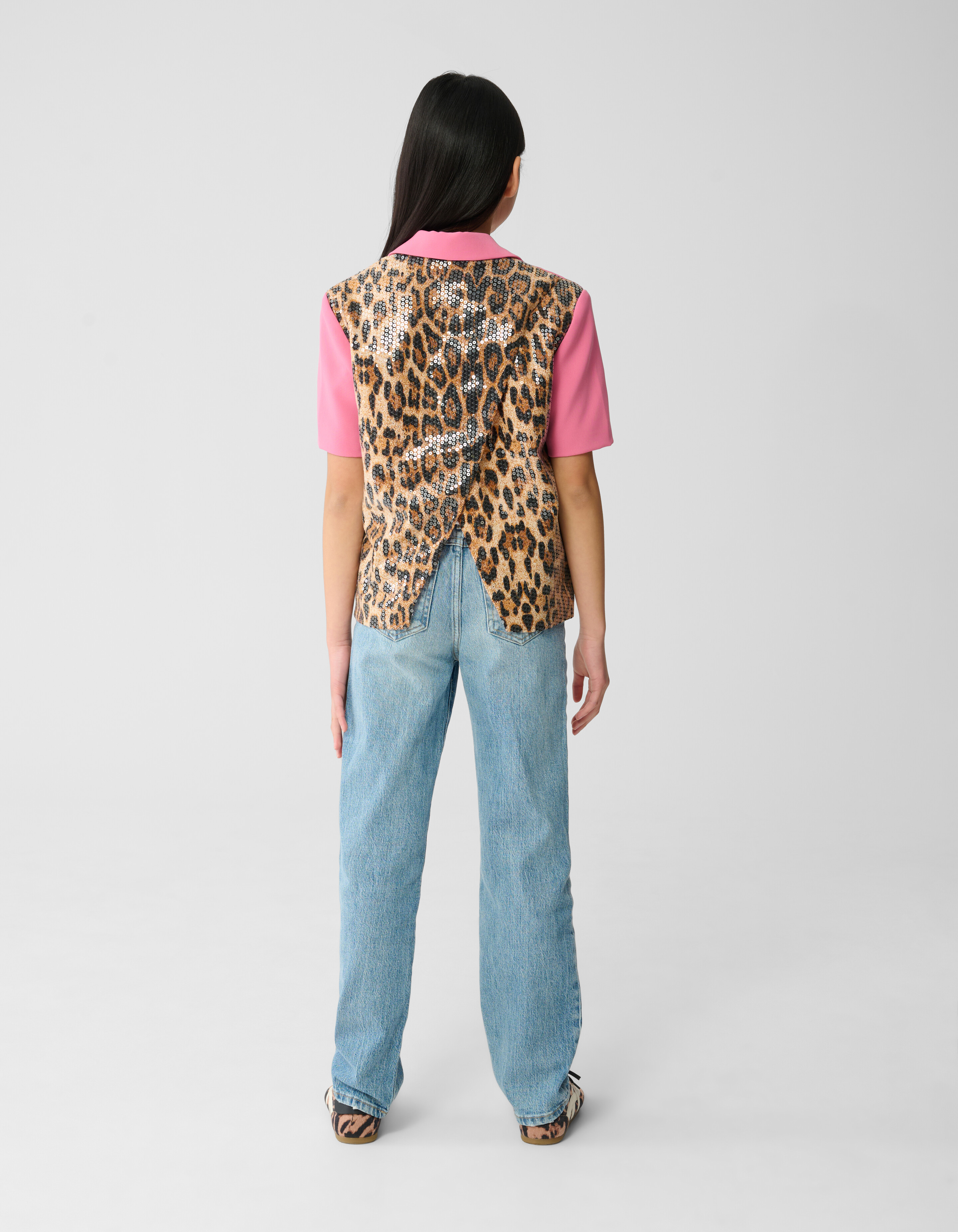 Sequin Leopard Blazer Rosa SHOEBY GIRLS
