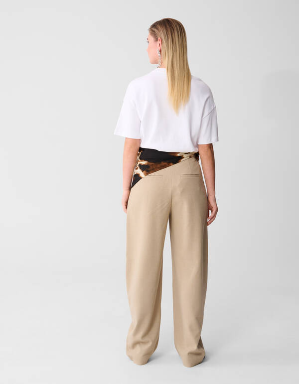 Faltenhose mit weitem Bein Sand SHOEBY WOMEN