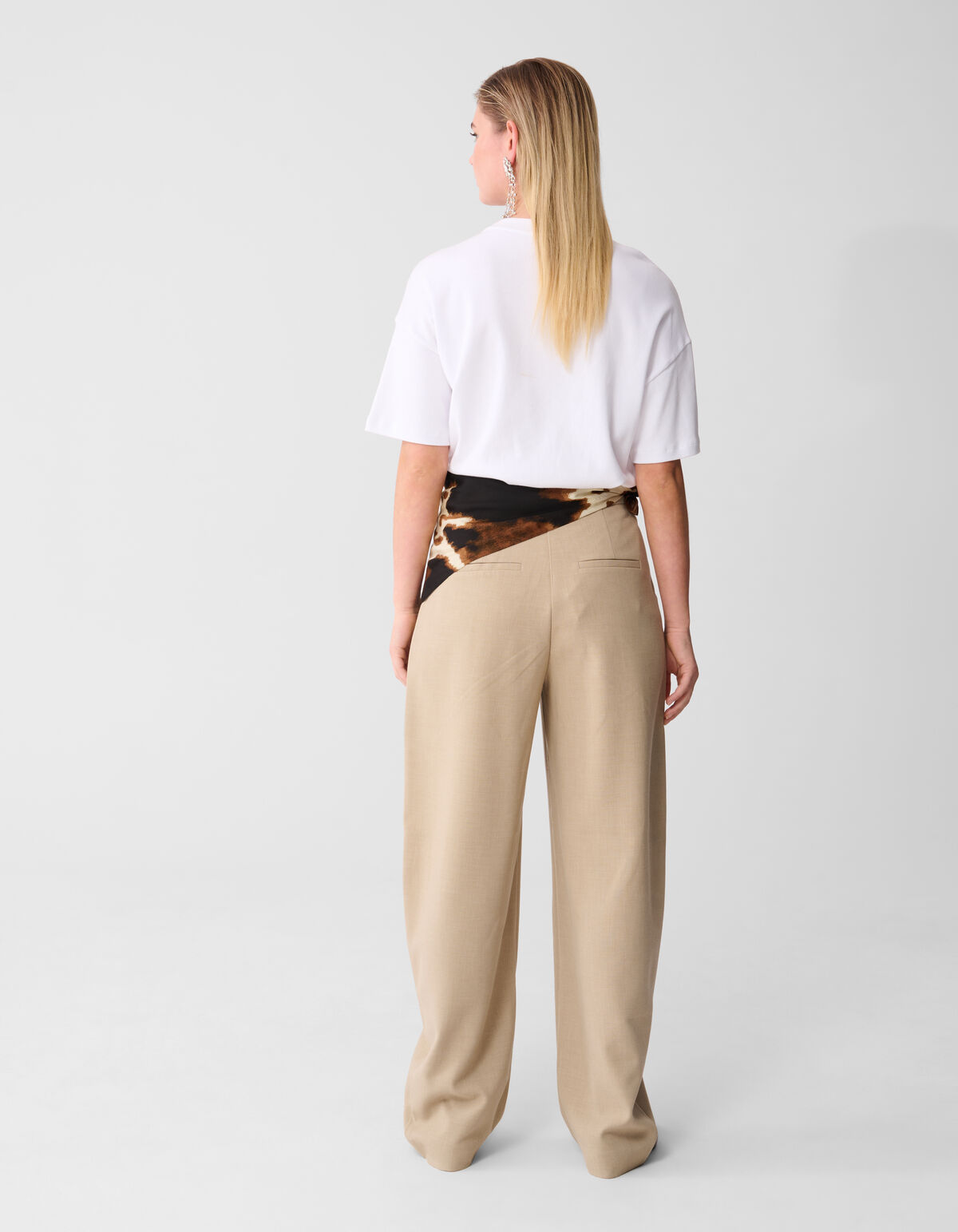 Faltenhose mit weitem Bein Sand SHOEBY WOMEN