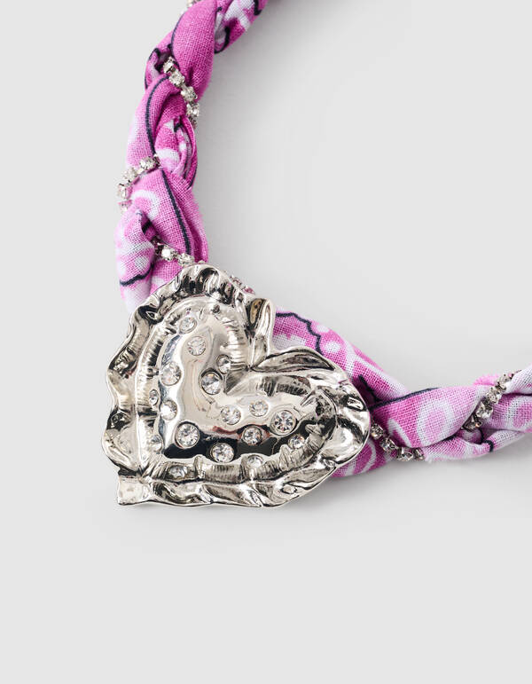 Bandana Puffed Heart Halskette Lila SHOEBY ACCESSOIRES