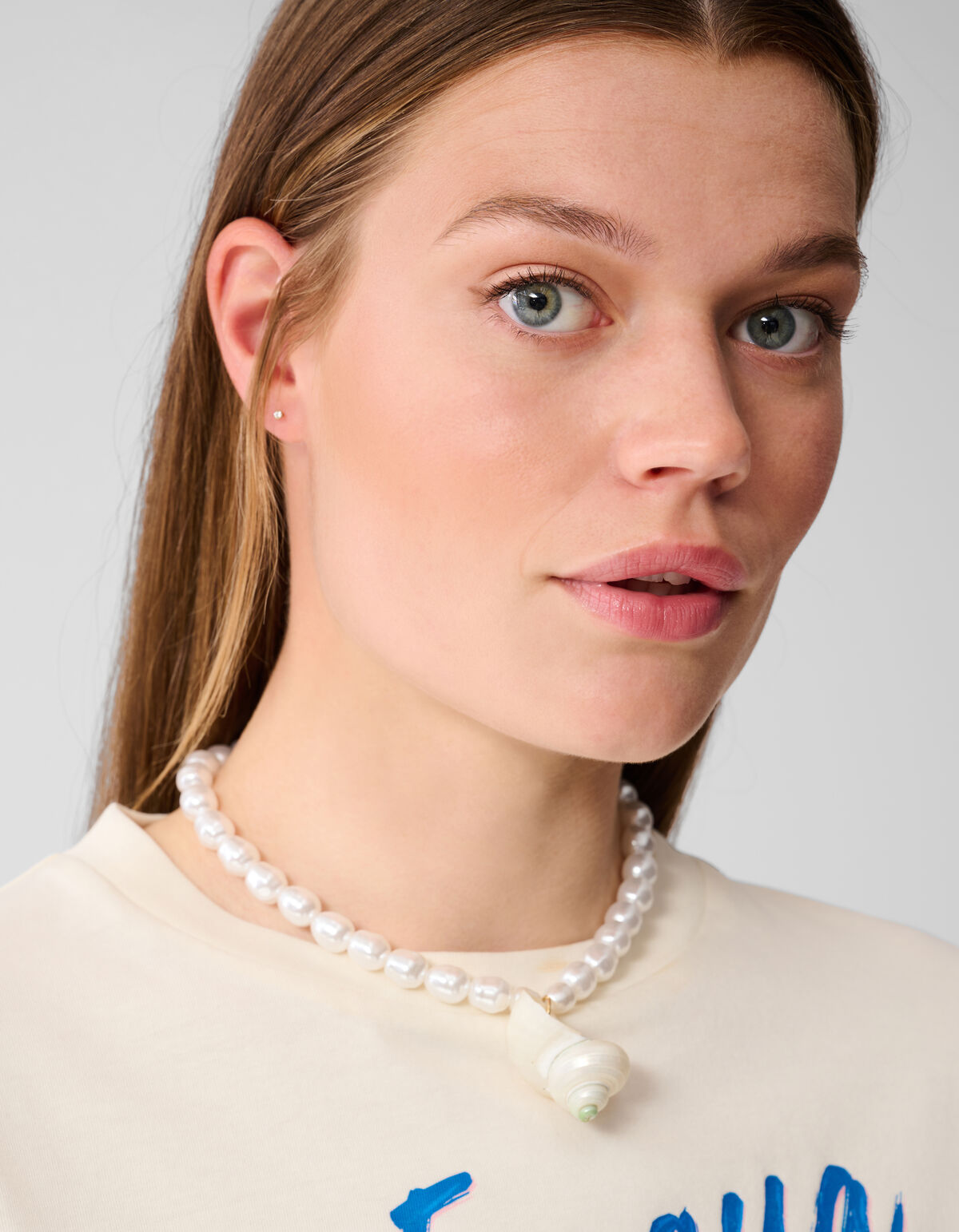 Übergroßes Peper Artwork T-shirt Off White SHOEBY WOMEN