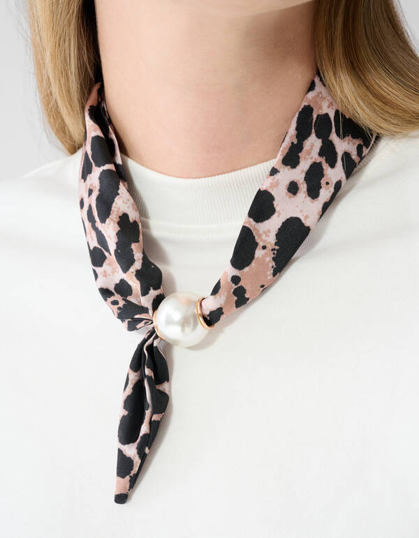 Pearl Leopard Schal-Halskette Braun SHOEBY ACCESSOIRES