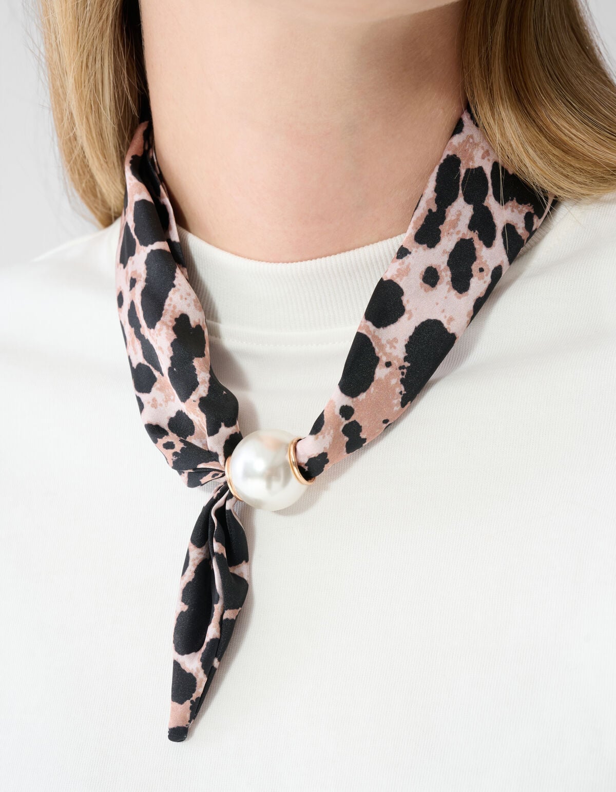 Pearl Leopard Schal-Halskette Braun SHOEBY ACCESSOIRES
