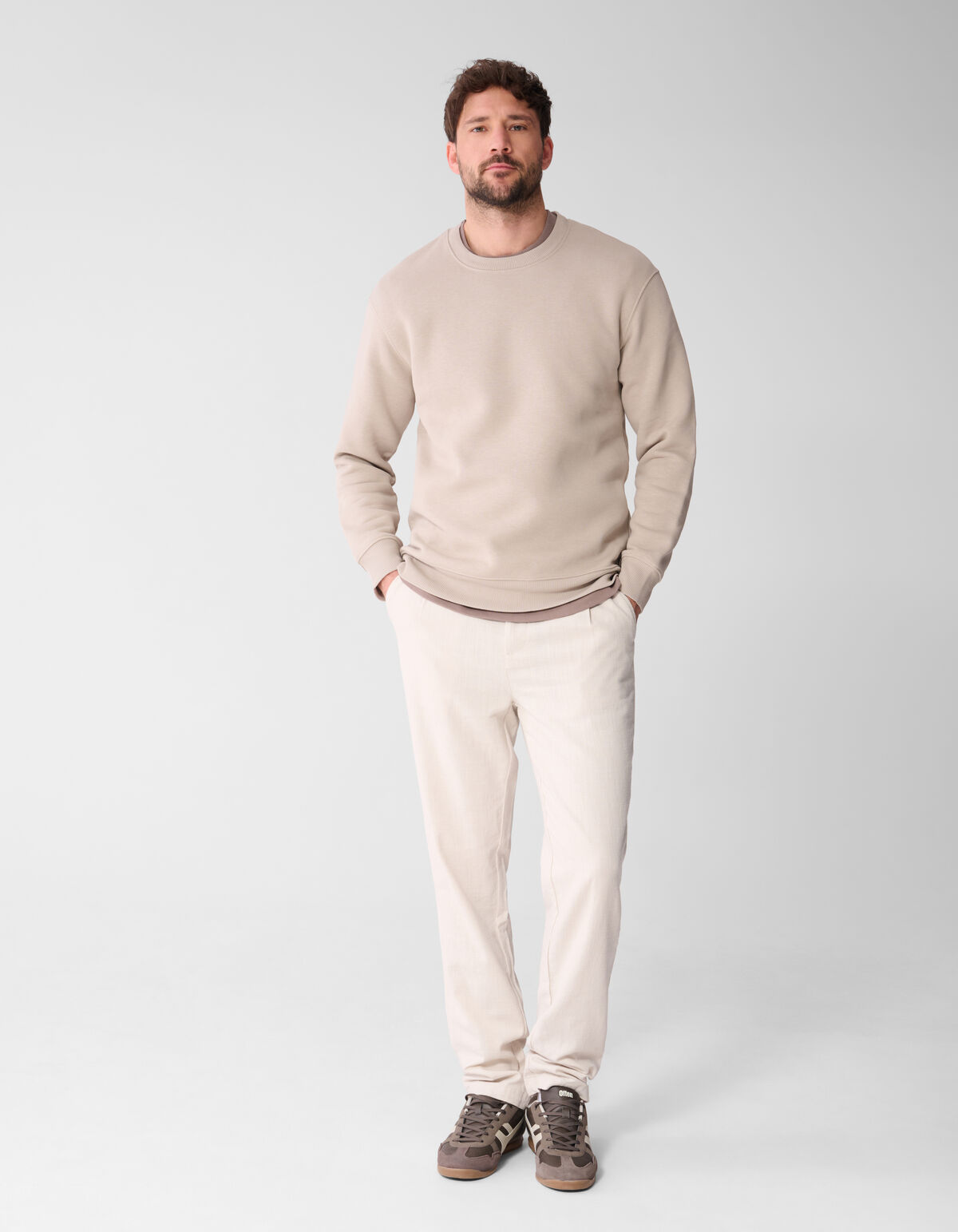 Rib Spark Sweater Hellbraun SHOEBY MEN