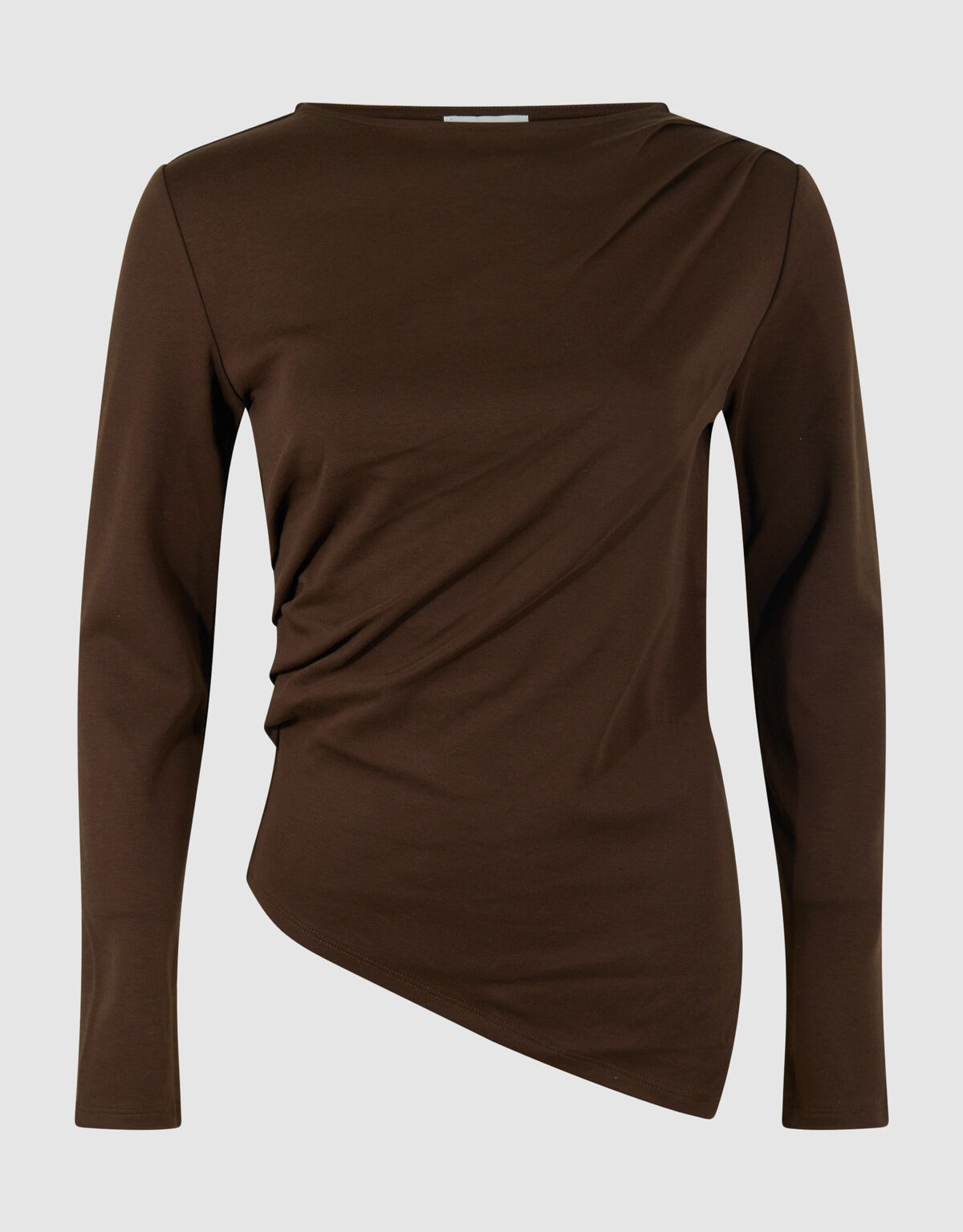 Drapiertes Langarm-Top Dunkelbraun SHOEBY WOMEN
