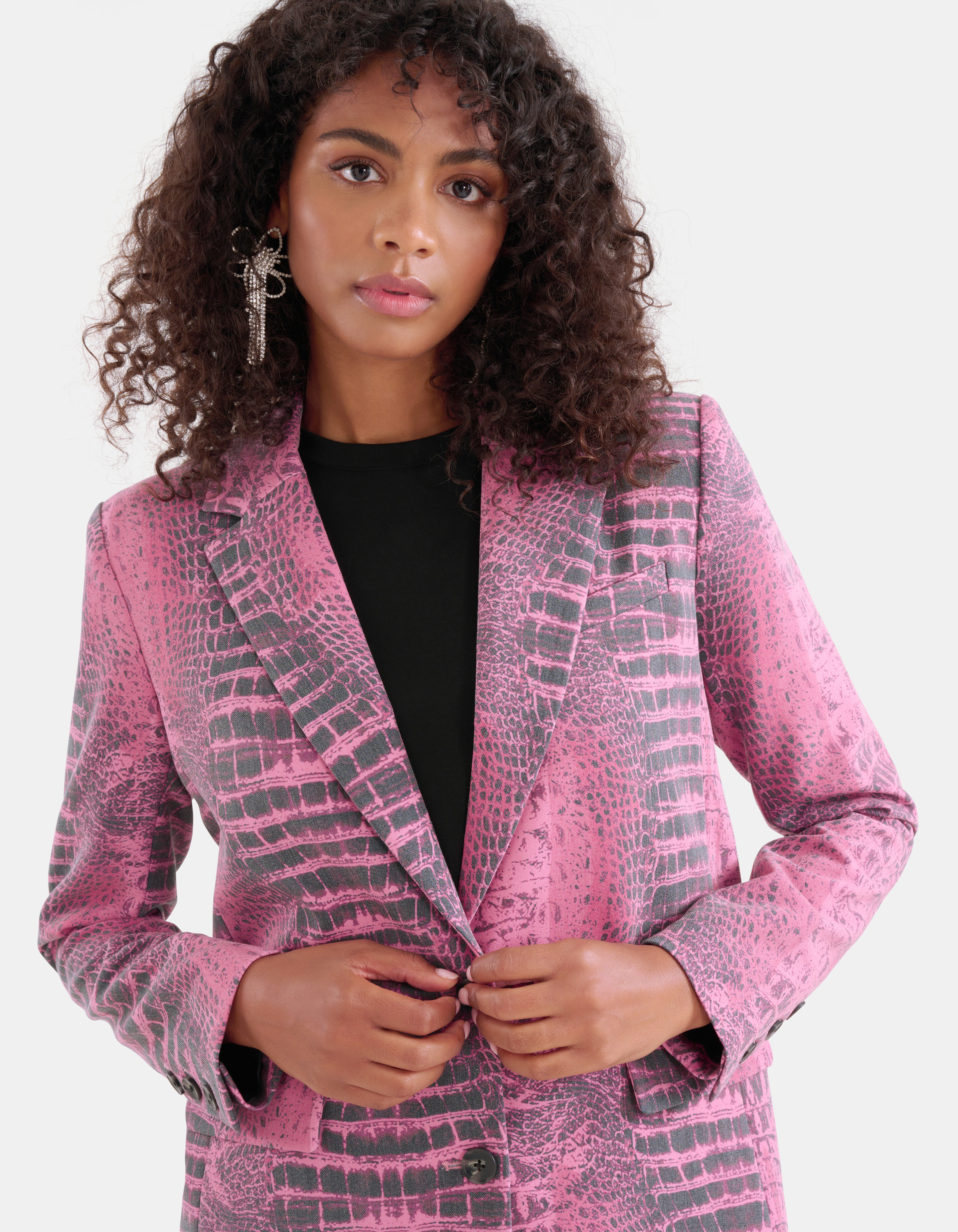 Blazer mit Krokoprägung Rosa SHOEBY WOMEN