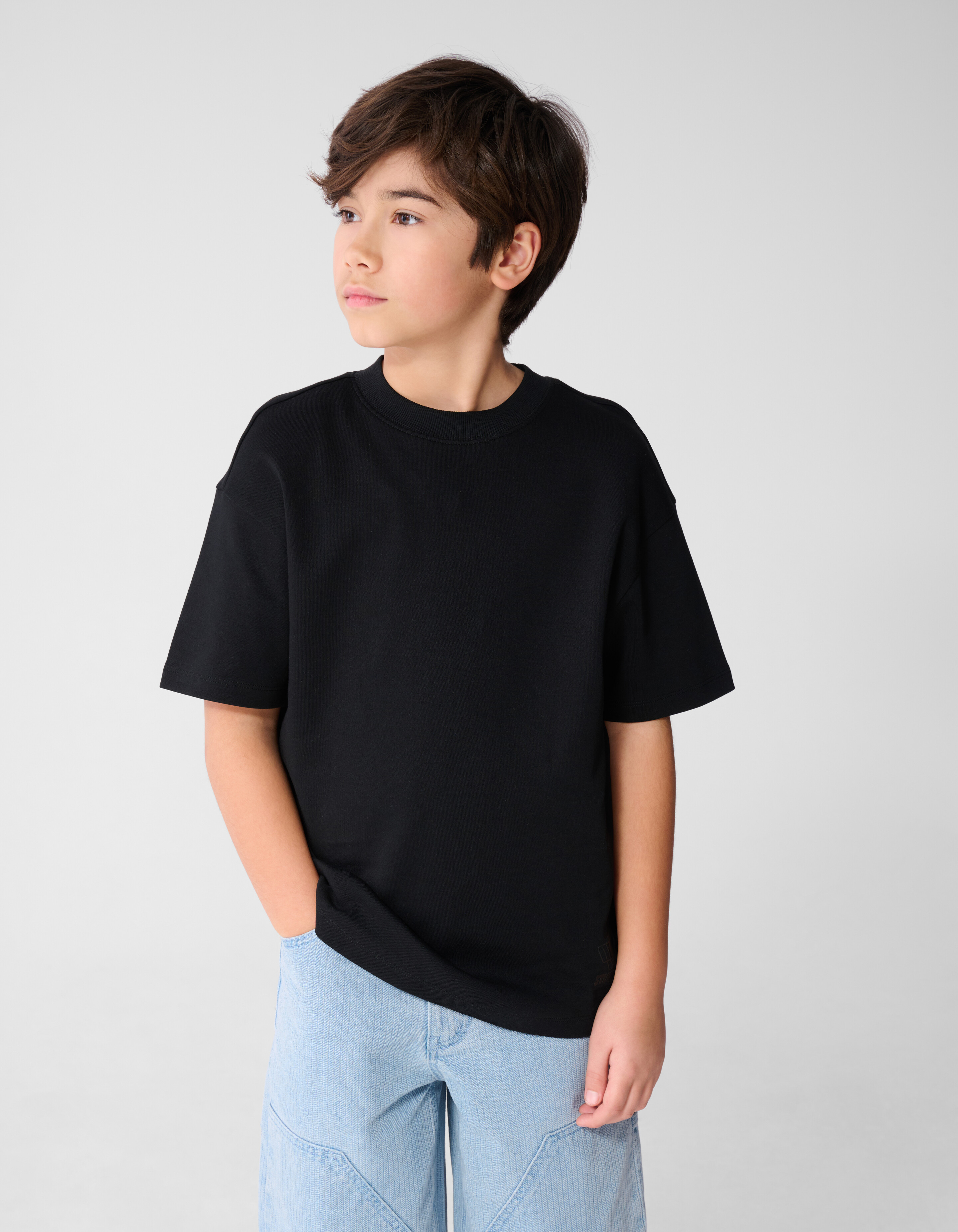 Basic-T-Shirt Schwarz SHOEBY BOYS