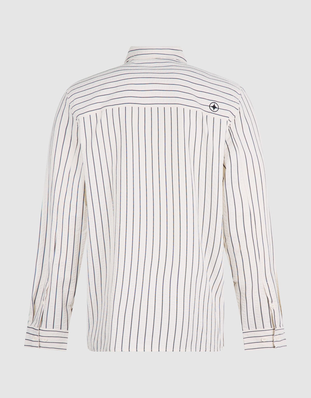 Seersucker-Nadelstreifen-Overshirt Off-White SHOEBY MEN