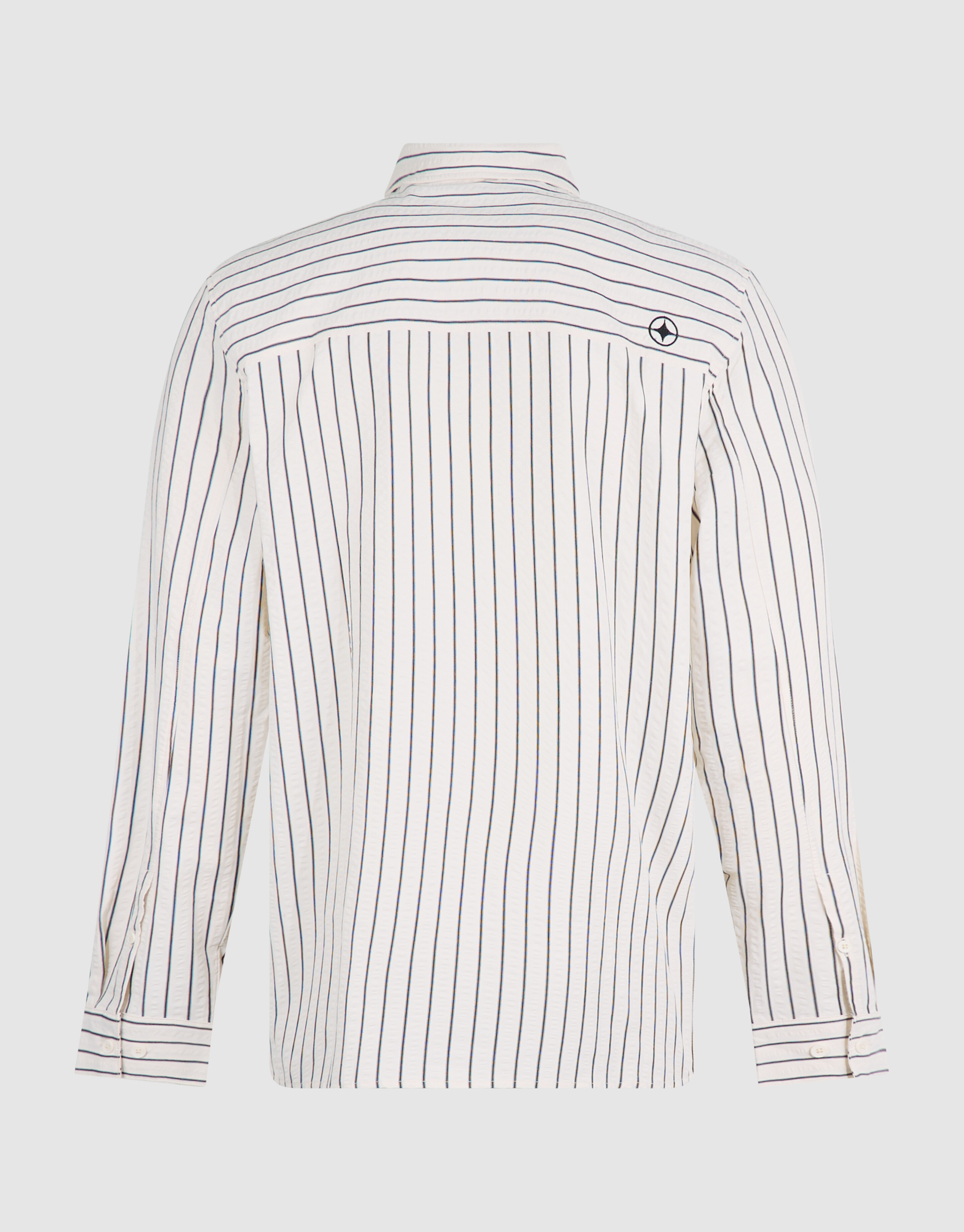 Seersucker-Nadelstreifen-Overshirt Off-White SHOEBY MEN
