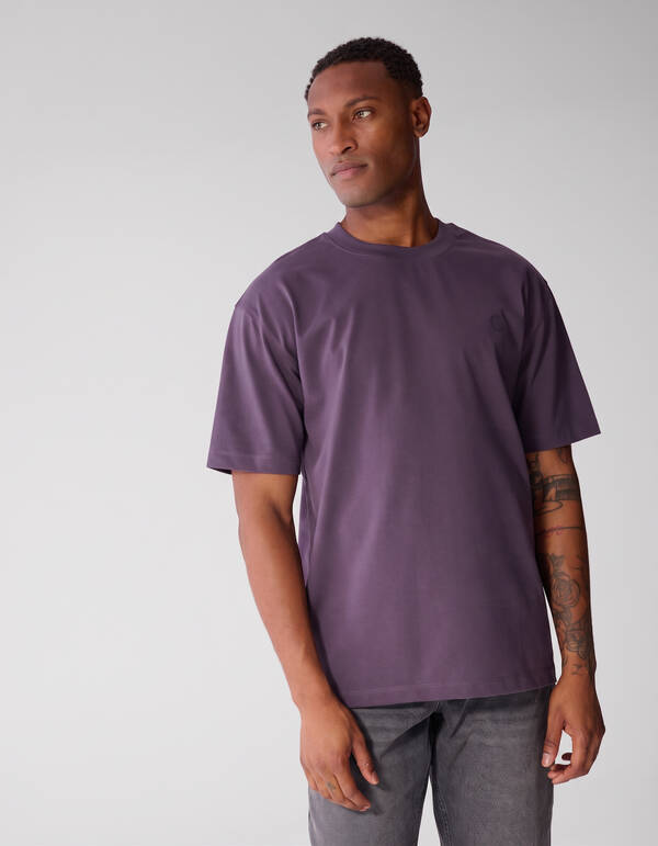 Lila T-Shirt mit Grafik Twill SHOEBY MEN